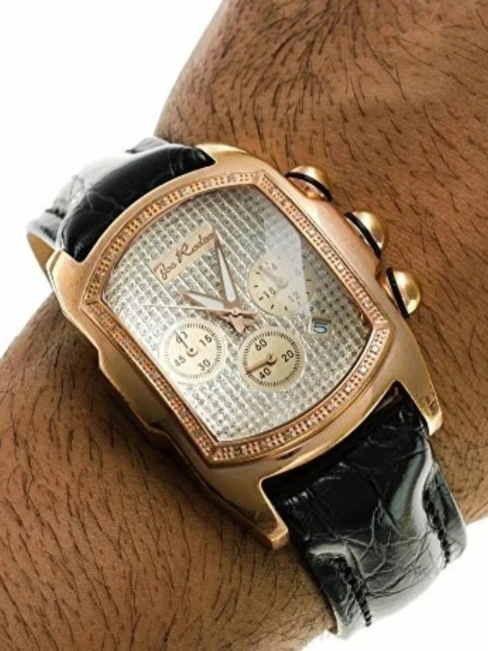 Joe Rodeo King Diamond Watch | Rare Rectangular Bubble face | Rose Gold w BOX